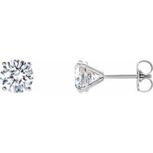 1.00 ctw Round Brilliant Cut Lab Grown Diamond Earrings in 14kt White Gold